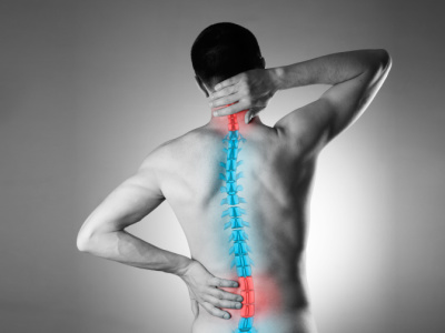 visual of a man's inflamed spine