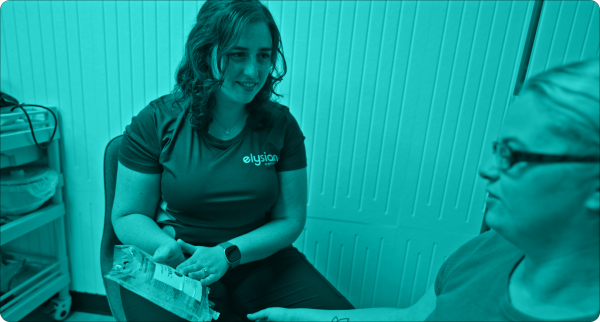 IV therapy practitioner providing an explanation